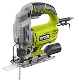 RYOBI RJS750-G 500 W Stichsäge, MAXVIEW Design für 45 Prozent mehr Sicht, ProStroke-Schneidwerk, Werkzeugloser Klingenwechsel mit SURELOCK, Gehrungsschnitt bis 45 Grad