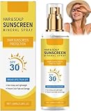 Haar und Kopfhautschutz Spray LSF 30, Sonnenschutz Kopfhaut und Haare, Premium Mineralischer Sonnenschutzspray für Kopfhaut, nicht fettende & leichte Formel für Wandern/Strand/Outdoor (1)