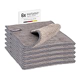 NATARO® 6 Stück Spülix Duo Premium Spültücher waschbar – Microfaser Spüllappen für Ihre Küche, Geschirr extrem fett- und schmutzlösend, extra saugfähig, Mikrofasertuch grau ca. 24x19 cm