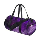 Stars Planet Galaxy Space Sports Duffle Bag Gym Bag Travel Duffel with Adjustable Strap Purple Star Backpack Weekend Bag Luggage Tote for Men Women, mehrfarbig, Einheitsgröße