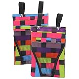 Alasum 2 Stück Hängebeutel Fahrradkorb Frontkorb Elektromobil Korbtasche mit Schnappverschluss Waschbar Mehrfachfächer für Roller und Fahrrad Zufällige Farbe