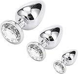 Greenpinecone Klein Medium Groß Metall Analplug Set Buttplug Anal Butt Plug mit Kristall Diamant