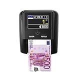 STANEW Geldscheinprüfer mit integriertem Zähler und wiederaufladbarem Akku, erkennt Euro, Dollar und Pfund, zeigt die Anzahl der Banknoten nach Wert mit einem Klick, TFT-Display