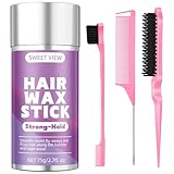 SWEET VIEW Haarwachs-Stick & Haarbürsten, glatte Flughaare, Frizz, elegante Pferdeschwänze, Dutt – Styling-Zubehör für Mädchen