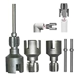 WAXCMXYH Rohrgewinde-Schneidwerkzeug, integriertes internes, elektrisches Bohrer-kompatibles PVC-Rohreinfädler-Set, Gewindeschneiden und Winkelbolzenreparaturwerkzeug, Gartenschlauch-Gewindeschneider