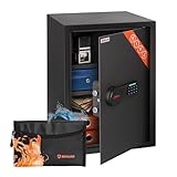 Brihard Business XL Elektronischer LCD-Tresor E14606E – 50 x 35 x 36 cm (H x B x T) – Heim-Sicherheitsbox mit digitalem Tastaturschloss, LED-Bildschirm und abnehmbaren Ablagen, robuste Home-Safe