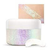 Anseom Body Glitter，50 ml Glitzer Haarspray Gesichts-Make-Up Glitter-Gel für Gesicht Haare Lippen Nägel Make Up Kosmetik Festival (lila)