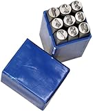 SW-Stahl 08906L Schlagzahlen 10 mm I Einschlagen Stahl Eisen I Schriftcharakter Präzision I Gravur abgesetzte Fläche I Tiefenbegrenzung I Zahlen Prägewerkzeug