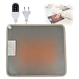 WRQIOO Elektrischer Fußwärmer, 50 x 55cm Heizmatte Fussboden mit Thermostat, Beheizbare Fußmatte, Heizteppich Fussboden, 10 Heizstufen und 3 Zeiteinstellung, Heizmatte Füße für Büro, Hause