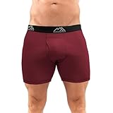 Merino.tech Unterwäsche Herren - 100% Merino Boxershorts Herren Wolle, Atmungsaktiv Und Feuchtigkeitsableitend (Medium, 1 Pack - 170 Burgund)
