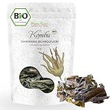 Kombu Algen Blätter Bio Kelp Atlantik Getrocknet (Wildsammlung Roh Vegan) Seetang für Dashi Brühe, Miso Suppe, Umami, Sushi, Algensalat - Atlantic Seaweed Organic Raw Wild | PureRaw 25g