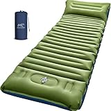Myxslop Camping Isomatte Selbstaufblasend, 12CM Verdicktes Luftmatratze Camping, Aufblasbare Matratze mit Fußpumpe & Kissen, Ultraleichte Schlafmatte Outdoor für Wandern, Strand, Reise, Zelt