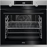 AEG BEE43502BM Einbaubackofen/Serie 6000 mit SurroundCook/Reinigung mit Wasserdampf/Touch-Bedienung/Grillfunktion/Display mit Uhr/A+ / Edelstahl mit Antifingerprint