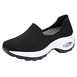 Damen Casual Outdoor Walking Flache Sneakers Sportschuhe Damen Running Sneakers rutschfest leicht Laufschuhe Outdoor Casual Laufen Sneakers Fitness Atmungsaktiv, weiß, 39 EU