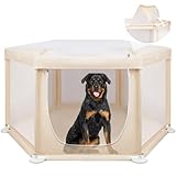 69'x69'x35' Extra großer Hundelaufstall für den Innenbereich, hoher Welpen-Laufstall mit abnehmbarem Dach, Stabiler Mesh-Hundestall aus Stoff für mittlere bis große Haustiere