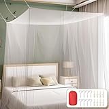 HEYIDAMAI Moskitonetz 200 x 220 x 200 cm, Moskitonetz Bett, Moskitonetz Reise, Moskitonetz Eckig, Moskitonetz für Balkon,Feinmaschig und langlebig, Mosquito Net Bed für Zuhause und Camping Geeignet.