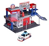 Majorette - Japan Series Tuning-Parkhaus für Kinder ab 5 Jahre (45,5x35,5 cm) - 2-stöckige Parkgarage mit Aufzug, Rampe, Licht und Sound - inklusiv Tuning-Auto Honda Civic Type R EK9