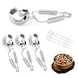 4 Pcs Schneckenzange Edelstahl Lebensmittelzange Mini KüChe Zange Schneckenbesteck,Kommt Mit 4 Kleinen Gabeln, Geeignet fur Picknick Hochzeitsfeier Bar Familienrestaurant Hotel Buffet Grill Dessert