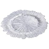 HIAKDOFT Silbernes Unregelmäßiges Glas servierplatte Dekoratives Obst Desserttablett mit Glatter Oberfläche Dickem Rand für Buffet Snacks Frühstück Vielseitig für Festlichkeiten und Partys