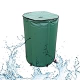Tragbare Garten-Regentonne mit Ständer und Wasserhahn – Faltbare Regentonne für den Außenbereich – Effizienter Regenwassersammler mit Wasserhahn für einfache Wasserspeicherung