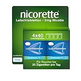 NICORETTE Lutschtabletten mit 2 mg Nikotin – freshmint Geschmack – diskret mit dem Rauchen aufhören – für Raucher von bis zu 40 Zigaretten/Tag – 2x160 St.