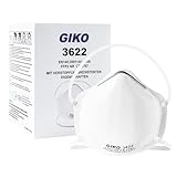 GIKO FFP2 Staubmaske 10 stück weiß FFP2 Masken – Einweg-Atemschutzmaske mit 5-Schichten Schutz FFP2 Gesichtsmaske für DIY-Projekte, Bauarbeiten, Holzbearbeitung, Schleifen, Feinstaub
