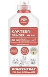 Kakteendünger flüssig 250 ml - Kaktusdünger Konzentrat - 100% Schnelldünger - Kaktus Dünger für 50 Liter Gießwasser - Wurzel & Blatt Flüssigdünger - Kakteen Dünger mit Langzeitwirkung