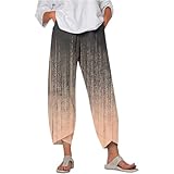 Kurze Hose Kariert Damen Freizeithose für Damen, hohe Taille, lockere Passform, bequem, für Sommer, Urlaub, Strand, Reisen, umgedrehter V-Saum, Taschen, leichte, atmungsaktive Hose (8-Dark Gray, L)