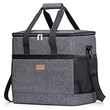 Lifewit 40L Kühltasche Groß faltbar Kühlkorb Kühlbox Isoliertasche Thermotasche Picknicktasche für Lebensmitteltransport, Dunkelgrau