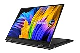 ASUS Zenbook 14 Flip OLED UN5401QA-KN160W Convertible 360° Display 14 Zoll 2,8 K OLED Touchscreen (AMD Ryzen 9 5900HX, 16 GB RAM, 1 TB SSD) Windows 11 Home Tastatur AZERTY Französisch