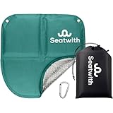 Faltbares Iso-Sitzkissen (40x40cm) mit Wärme isolierender ALU Unterseite + Tragetasche & Karabinerhaken für ideale Befestigung am Rucksack maximaler Schutz vor Kälte Nässe Schmutz