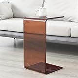 Transparenter Acryl-Tisch in C-Form, modernes skandinavisches Design für Wohnzimmer und Nachttisch