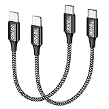 RAVIAD USB C auf Lightning Kabel Kurz [2Pack 0.3M], iPhone Ladekabel MFi Zertifiziert Power Delivery Nylon USB C Lightning Kabel für iPhone 14/13 Pro Max/12 Pro Max/12 Mini/11 Pro/X/XS/XR/SE- Schwarz