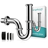 Engelbach® Siphon für Waschbecken - Abflussrohr Waschbecken 1 1/4' inkl. Gummimanschette - Universal Syphon für Badezimmer mit Montage-Video