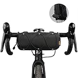 Rhinowalk Fahrrad Lenkertasche Vordertasche Fahrradtasche Aufbewahrungstasche mit Schultergurt für Rennrad Mountainbike Radfahren Reisen (Schwarz)