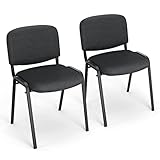 BASETBL Praktisch Besucherstuhl, Stapelstühle, Konferenzstühle, Stapelstuhl mit Robustem Metallgestell und Gepolsterter Rückenlehne, Unternehmenskaufstil, Zwei Stühle