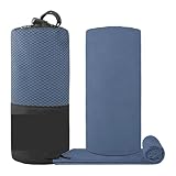 AMENGJ Sporthandtuch 1 Stück Mikrofaser-Reisehandtuch, schnelltrocknende Handtücher, saugfähig, leicht, for Strand, Fitnessstudio, Pool, Bad, Yoga(Dark Blue,76x152cm)