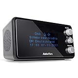AudioAffairs Digitaler Radiowecker DAB+ | UKW/FM | dimmbares Display | Wecker mit Radio oder Alarmton | Snooze Funktion und Einschlafautomatik, DR 010, Schwarz, Standard