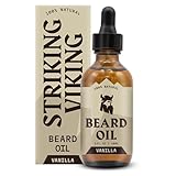 Striking Viking-Vanille-Bartöl (groß 2 oz.) – 100% natürliche Bartspülung mit Bio-Argan- und Jojoba-Bartölen mit Vanilleduft – macht weich, spendet Feuchtigkeit und stärkt das Bartwachstum