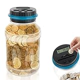 VFANDV Digitale Spardose mit Zähler 1.8L, Münzzähler Groß mit LCD Display Euro Geld Sparen Elektronisch Sparschwein Digital Piggy Bank Coin Bank Sparschwein für Erwachsene und Kindergeschenk