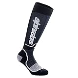 Alpinestars, Mx Plus Socks, Technische Socken, Kompressionsstrümpfe für Damen und Herren, Funktionssocken für Motorradfahren, Motocross, Fahrradfahren, Laufen Black White Größe L (1er stück)