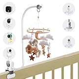 Mobile Halterung für Babybett, Multifuntional 68cm Mobile Halter Wickeltisch, Flexibel Klammernhalter für Aufhängung Windspiele/Spielzeuge, Universal Babyphone Halter, Handy Halter Babybett Zubehör