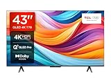 TCL 43T7B 43-Zoll QLED Pro Fernseher, 4K Ultra HD, HDR Pro, Smart TV Unterstützt von Google TV (Dolby & Atmos, Motion Clarity, Freihändige Sprachsteuerung, Kompatibel mit Google Assistant & Alexa)