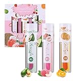 3 Stück Farbwechselndes Lippenöl, Magischer Temperatur Farbwechsel Lipgloss Feuchtigkeitsspendender Lang anhaltender Lip Oil Set, Fruchtgeschmack Lip Gloss für Mädchen und Frauen