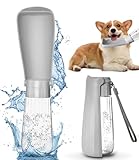 550ml Tragbare Haustier Trinkflasche, 150°klappbare Ausführung, Hundetrinkflasche für Unterwegs,Drehbare Wassersperrfunktion,Hund Wasserflasche,Hundetrinkflasche für Wanderungen,Reisen,Camping (Grau)