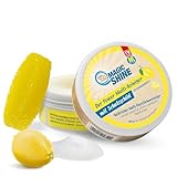 Pure100 MagicShine - Putzstein 1x 300g - Reinigungsstein gegen Eingebranntes ohne Kratzer - Universal Putzstein für Küche Bad Edelstahl, Glas, Keramik - Magic Cleaner Allzweckreiniger mit Citrus-Duft