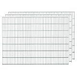 Doppelstabmatten, 3 Stück, Gesamtlänge 6 Meter, Höhe & Farbe wählbar - Drahtstärke: 6/5/6 mm - Maschung: 200 x 50 mm (L 6 m, H 143 cm, Grün)