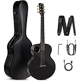 Enya Elektro-Akustische Gitarren 36' Set - X4 Pro Mini Gitarren Kohlefaser Cutaway 3/4 Guitar für Kinder Erwachsene Anfänger Starter Kit mit Smart AcousticPlus Tonabnehmer Bass Westerngitarre Reise