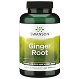 Swanson, Ginger Root, 250mg, 120 Kapseln, Hochdosiert, Laborgeprüft, Sojafrei, Glutenfrei, Ohne Gentechnik, Ingwer-Kapseln