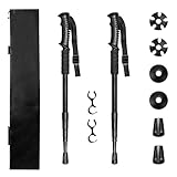Teleskop Wanderstöcke 4-Fach Verstellbar Ergonomischer Griff Schockabsorbierend 50-110cm 750g Für Herren Damen Urban & Trail